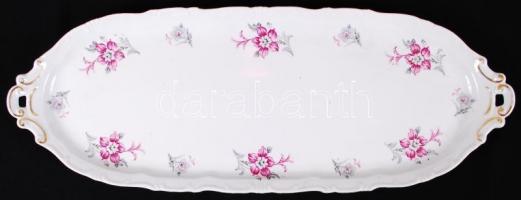 cca 1925-1950 Virágmintás, aranyozott szegélyű, pajzspecsétes Zsolnay készlet 8 darabja: levesestál,...