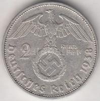 Német 3. Birodalom 1938F 2M Ag "Hindenburg" T:2- German Third Reich 1938F 2 Marks Ag "Hindenburg" C:VF