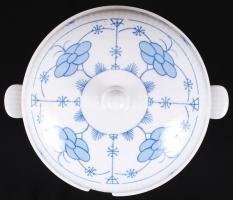 Porcelán tétel: 6db aranyozott szegélyű, jelzett kínai leveses tányér, Zsolnay leveses és húsos tál,...