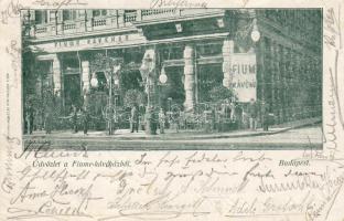 1899 Budapest Fiume kávéház hosszúcímzéses (EB)