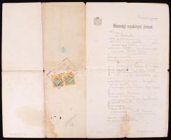 1925 Házassági anyakönyvi kivonat, budapesti illetékbélyeggel