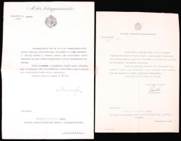 1933 Kinevező okiratok, Keresztes-Fischer Ferenc belügyminiszter aláírásával és egy államtitkár aláírásával