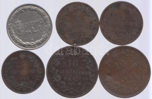 Olaszország 1861-1923. 6db klf fémpénz T:vegyes Italy 1861-1923. 6 pieces of various coins C:Mixed