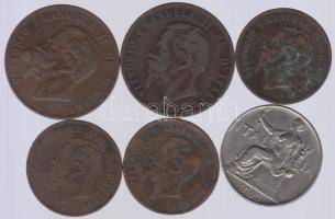 Olaszország 1861-1923. 6db klf fémpénz T:vegyes
Italy 1861-1923. 6 pieces of various coins C:Mixed