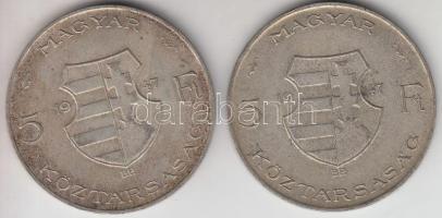 1947. 5Ft Ag "Kossuth" (2x) T:2-