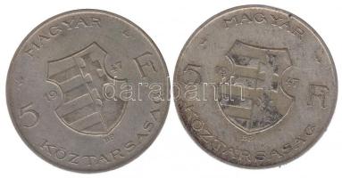 1947. 5Ft Ag "Kossuth" (2x) T:3