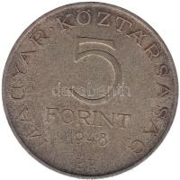 1948. 5Ft Ag "Petőfi" T:2