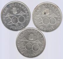 1992. 200Ft Ag "MNB" + 1994. 200Ft Ag "Deák" T:2