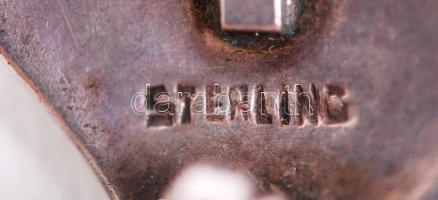 Leveles karkötő, ezüst, zománc, jelzett, bruttó:70 gr., h:29 cm