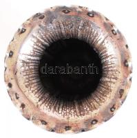 cca 1890 800-as tisztaságjelzésű, növényi motívumokkal díszített, cizellált ezüst (Ag) vázácska / 
S...