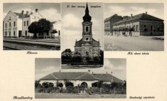 Mezőberény Vasútállomás, II. ker. evang. templom, elemi iskola, gazdasági népiskola (EK)