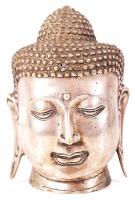 Fém Buddha-fej /  Buddha head, metal, 15cm