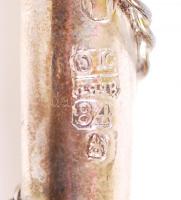 Ezüst (Ag) tóramutató, 1878-as, 84 zolotniki (875/1000) tisztaságú, orosz jelzéssel, korallal / 
Sil...