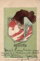 1899 Wiener Künstler Postkarte Serie III., Philipp und Kramer Art Nouveau s: Kolo Moser