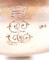 1867-1922 Növényi motívumokkal díszített, 800-as tisztaságú, monarchiabeli "dianás" jelzés...