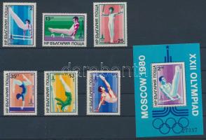 1979 Moszkvai nyári olimpia sor Mi 2800-2805 + blokk Mi 93