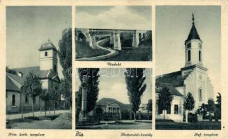 Bia Róm. kat. templom, Viadukt, Ref. templom, Metternich kastély