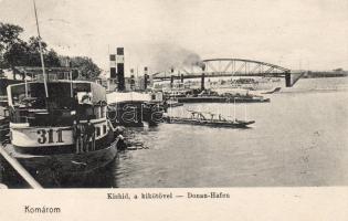 1906 Komárom kishíd a kikötővel