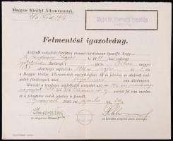 1916 Népfölkelési Felmentési igazolvány