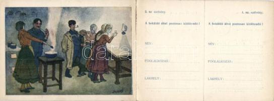 Magyar folklór, kinyitható tombola képeslap, s: Juszkó / Hungarian folklore, opening raffle postcard, s: Juszkó