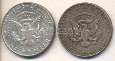 Amerikai Egyesült Államok 1967. 1/2$ Ag "Kennedy" (2x) T:2,2- USA 1967. Half Dollar Ag "Kennedy" (2x) C:XF,VF