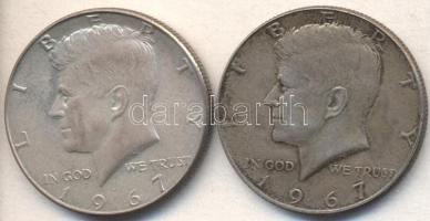 Amerikai Egyesült Államok 1967. 1/2$ Ag "Kennedy" (2x) T:2,2-
USA 1967. Half Dollar Ag &qu...