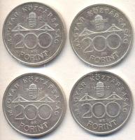 1992. 200Ft Ag "MNB" (4x) T:2