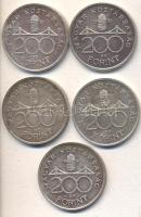 1992. 200Ft Ag "MNB" (5x) T:2