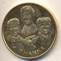 Bognár György (1944-) 1989. "Vasfüggöny / Berlini fal" aranyozott emlékérem (43mm) T:PP