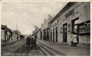 Felsőgalla Szent János utca, Várady Lajos fodrász üzlete, Irén női kalapszalon  (fa)