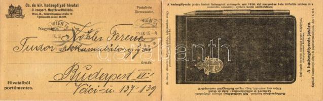1916 Flottaegyleti zsebnaptár 3 részes reklámnyomtatvány