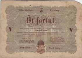 1848. 5Ft "Kossuth bankó" barna T:III-