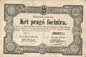 1849. 2Ft "Kincstári utalvány" T:II-