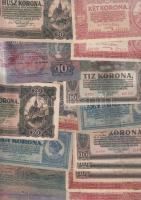 Vegyes bankjegy tétel a korona időszakból, összesen 25db T:vegyes