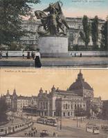 Frankfurt - 2 postcards; Bismarck monument, theatre