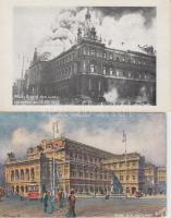 Wien, Vienna - 2 unused postcards; Palace of Justice on fire, Opera (Raphael Tuck Oilette)