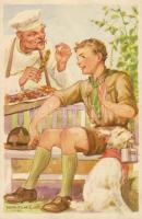 Cserkész lap "Magyar Cserkészfiúk Szövetsége Örsvezetői tábor" alkalmi bélyegzéssel