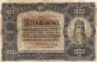 1920. 1000K "Orell Füssli Zürich" T:III