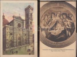 2 db régi Firenze képeslapfüzet: Uffizi Képtár és városképes füzet / Firenze, Florence - 2 postcard ...
