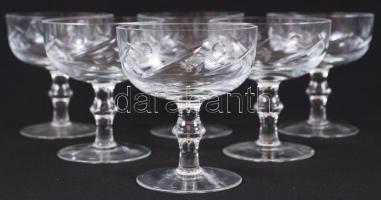 6db-os metszett üveg pezsgőspohár készlet /  Champagne glass set (6pcs)