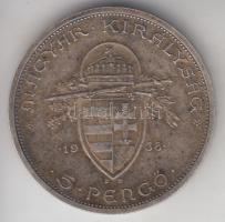 1938. 5P Ag "Szent István" T:2 patina