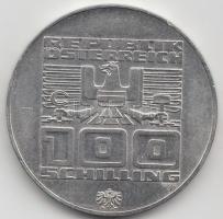 Ausztria 1976. 100Sch Ag "Innsbruck - XII. téli olimpia / Síelő" T:2 Austria 1976. 100 Schilling Ag "Winter Olympics Innsbruck / Skier" C:XF