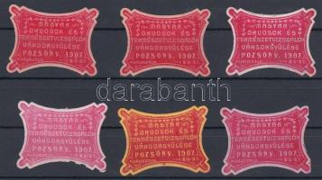 1907 Magyar orvosok és természetvizsgálók vándorgyűlése Pozsony 6 db levélzáró dombornyomással