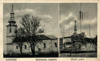 Székelyhíd church, statue of heroes (fa)
