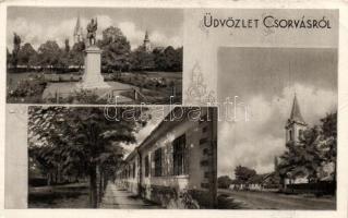 Csorvás katonai emlékmű, templom (EB)