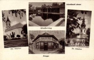 Mezőberény Hangya szövetkezet, szövetkezeti strand, templomok