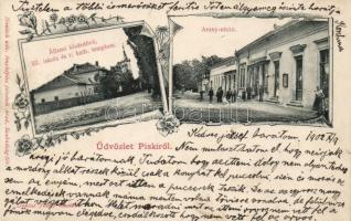 Piski Arany street, nursery, school, rom. cath. church, Art Nouveau (fa)