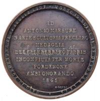 Olaszország 1865. "Antonio Marsure - Flora és Zephír" Br emlékérem. Szign.: C. Leoni (50mm...