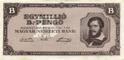 1946. 1.000.000BP (9x) T:hajtatlanok, szélek foltosak, kissé gyűröttek