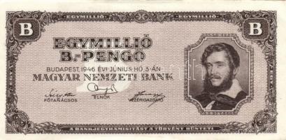 1946. 1.000.000BP (9x) T:hajtatlanok, szélek foltosak, kissé gyűröttek